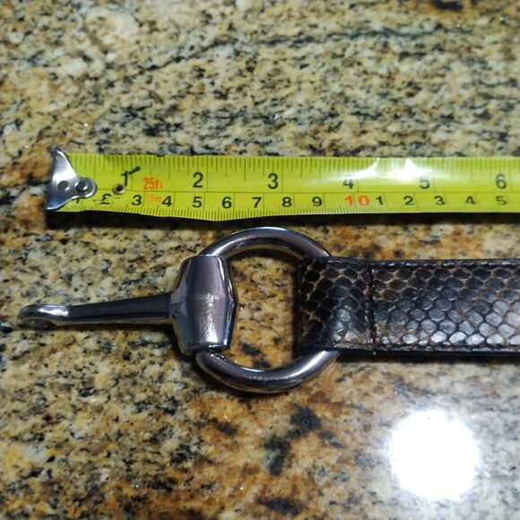 Via Spiga Women's Snake Print Leather Belt Size M-XL Adjustable Belt Buckle - Picture 9 of 16